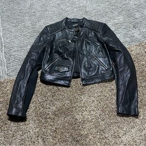 bebe Black Leather Moto Jacket